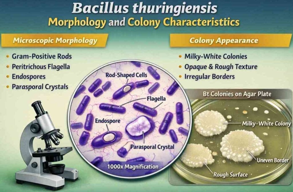Morphology and Colony Characteristics of Bacillus thuringiensis
