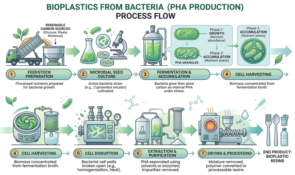 Production of Bioplastics from Bacteria