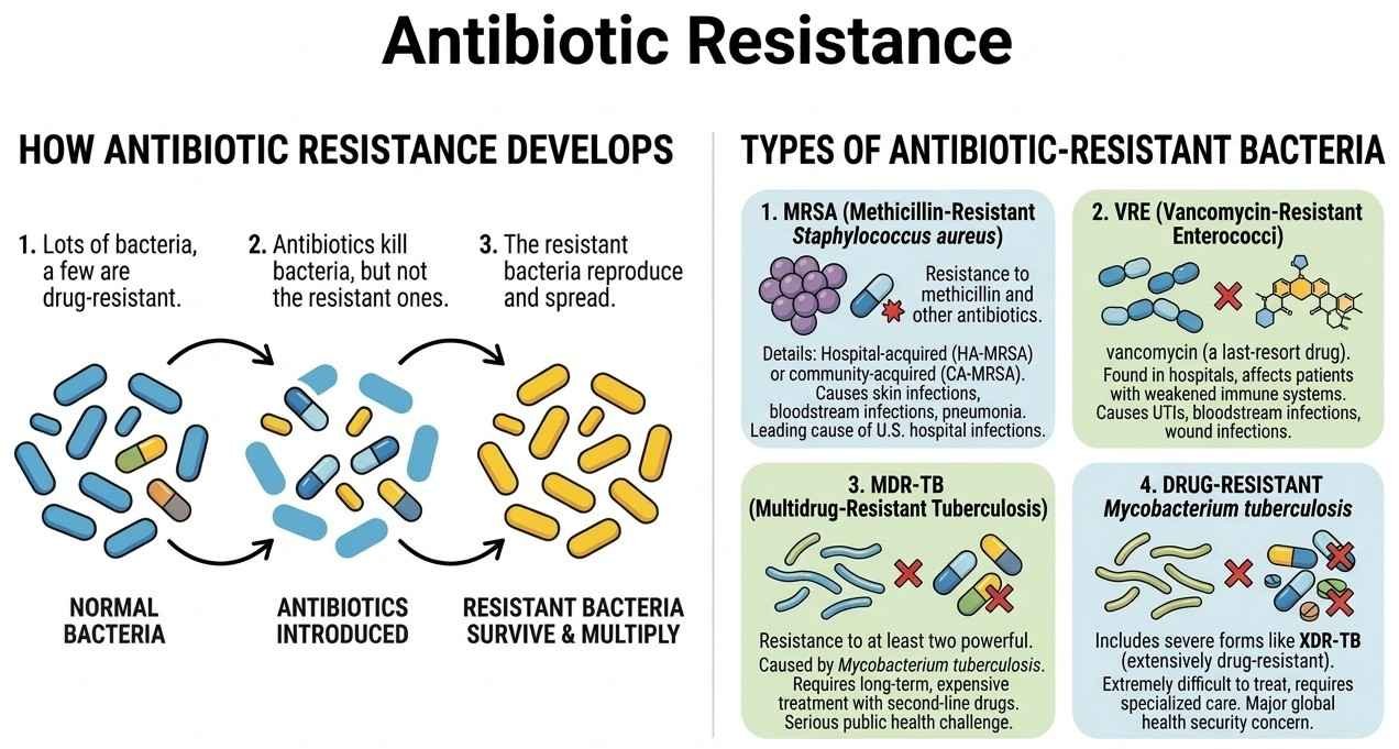 Types of Antibiotic-Resistant Bacteria